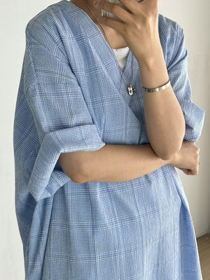 【2024山東伍月號】23SS！韓國製  YOOM泡泡棉格紋洋裝