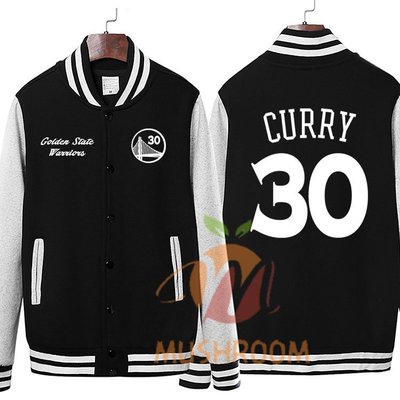 NBA 2015 冠軍 球隊 球星 勇士隊 MVP Stephen Curry 棒球外套 鋪棉 保暖 外套 免運