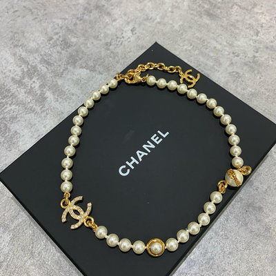 Chanel 珍珠項鍊 鑲鑽 金色《精品女王全新&二手》