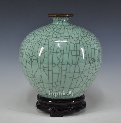 INPHIC-新品 官窯花瓶 裂紋黑線石榴瓶 小球瓶 臺面瓷器擺飾 家居裝飾品