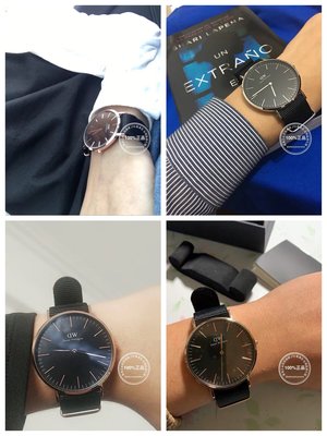 DW錶 代購+現貨 全新正品 瑞典網紅錶 DW CLASSIC CORNWALL 40MM 金框黑面尼龍錶帶 西洋情人節