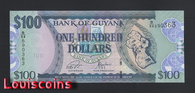 【Louis Coins】B1910-GUYANA-ND (1999-2005)圭亞那紙幣-100 Dollars（894）