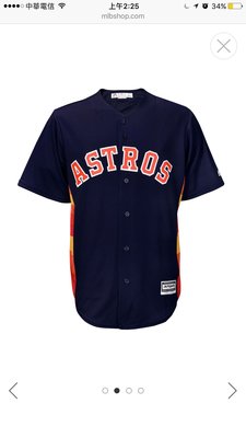 MLB 休士頓 太空人隊 Houston Astros 青年版 Majestic 棒球衣