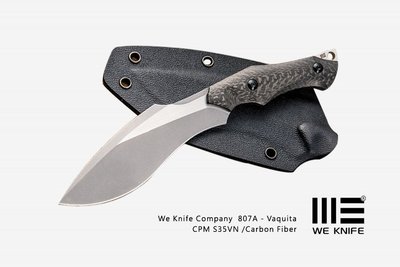 【angel 精品館 】We Knife 807A Vaquita碳纖柄迷你小直刀(CPM-S35VN鋼白刃石洗)