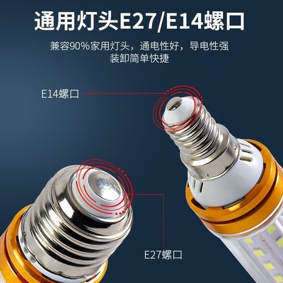 【熱賣精選】LED燈泡led燈泡節能燈E14小螺口E27玉米燈家用照明超亮強光智能三色變光滿額免運