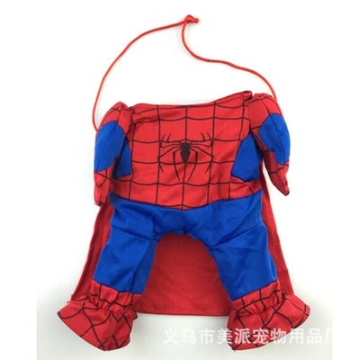 (現貨) 2腳超级英雄蜘蛛侠寵物變身裝 戴披風搞怪裝 狗狗衣服猫咪服装 4號 定價299元