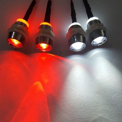 超炫LED 遙控車燈組 4燈泡 兩白 兩紅 附金屬燈座 油動 電動 HSP 偉力 RC 燈 車燈 大款