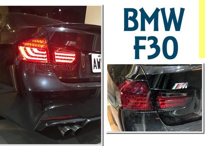 小傑車燈精品-實車 BMW F30 12 13 14 15 2014 2015 LED 光條 光柱 紅黑 晶鑽 尾燈