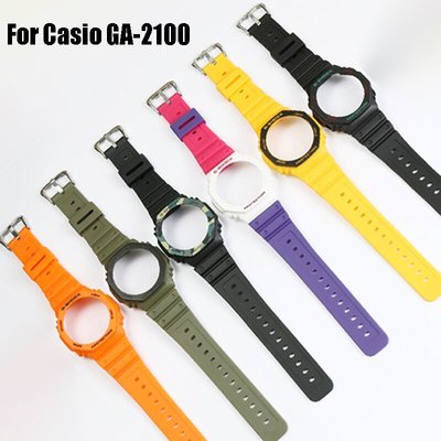 森尼3C-用於卡西歐GA-2100錶帶和錶殼表圈的矽膠錶帶casio g-shock GA-2110-品質保證