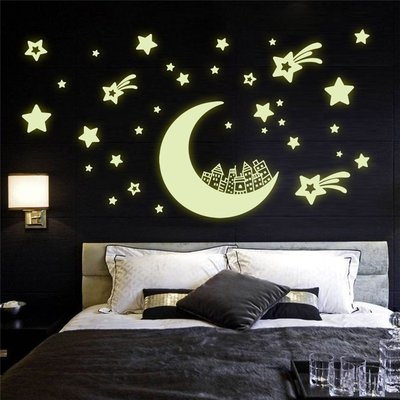 Zooyoo壁貼可超取！夜光貼 熒光貼 客廳臥室裝飾牆貼 房間裝飾 星星貼紙 月亮壁貼 居家背膠裝飾