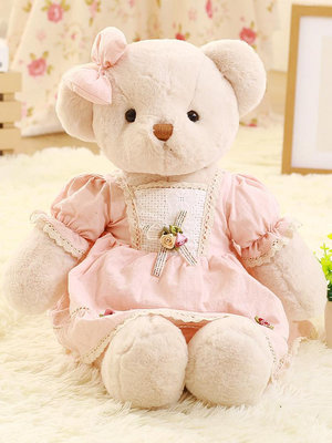 小熊公仔娃娃女生布偶粉色毛絨玩具兒童女孩禮物睡覺抱枕可愛玩偶