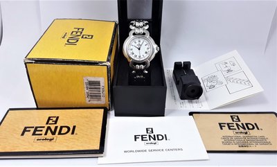 【Jessica潔西卡小舖】SWIS MADE正品時尚FENDI芬迪石英女錶,附原裝錶盒及單,拆帶器