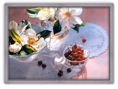 四方名畫: 浪漫古典花卉023 Kay krell 含實木框/厚無框畫 名家複製畫  可訂製尺寸