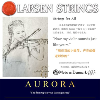 【官方授權】2021新品 丹麥拉森Larsen Aurora曙光小提琴弦(兒童)