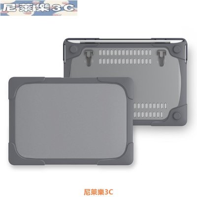 （尼萊樂3C）啞光重型硬殼外殼防震外殼帶支架和 TPU 保險槓兼容 MacBook Air 13 英寸 A2337 (M