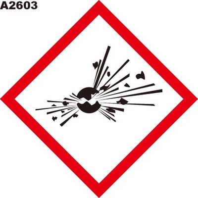 GHS危險物標示貼紙 A2603 危害標示貼紙 化學品貼紙 爆炸物 [飛盟廣告 設計印刷]