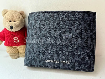 【Sunny Buy 精品館】◎現貨◎ Michael Kors Cooper 黑藍色防刮皮 經典logo 男用短夾