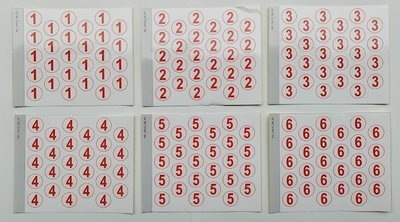 小園丁兒童教育用品社 數字貼紙 直徑 1.5 公分 自製骰子 空白骰子