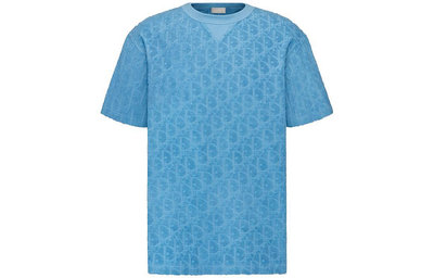 DIOR SS23 純色印花 印圓領短袖T恤 男款 藍色