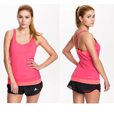 AsukA的窩窩~(衣) adidas愛迪達粉色韻律有氧健身瑜珈運動細肩帶背心ab0024