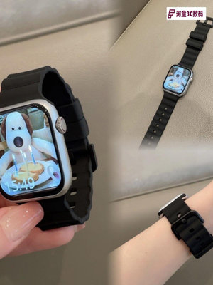 適用蘋果手表帶Apple watch8柔軟舒適運動硅膠iwatch76se百【河童3C】