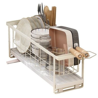 現貨熱銷-廚房水槽碗盤瀝水架家用收納架子水池上晾放碗筷置物架瀝碗架~特價