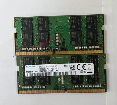 三星 DDR4 16G 2RX8 PC4-2400T-SE1 筆電記憶體 M471A2K43CB1-CTD