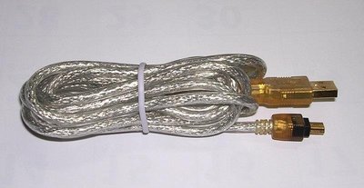 高品質鍍金頭 金屬編織USB傳輸線 A公迷你5pin 長度185公分