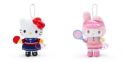 ♥小花凱蒂日本精品♥Hello Kitty 美樂蒂 大耳狗布丁狗奧運應援 布偶 娃娃 吊飾 掛飾 鑰匙圈50139903