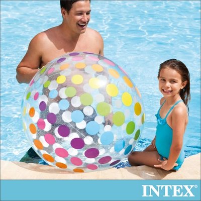 小江的店--【INTEX】七彩特大充氣遊戲球-直徑70cm 15130490(59065)
