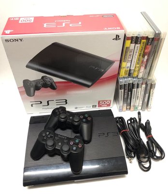 Sony PlayStation 3 PS3 Slim CECH-4207C 500GB 主機  4.83版本、原廠手把*2、遊戲*15