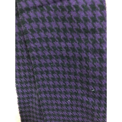 @莓之屋@二手 秋冬 保暖 格紋 毛料 圍巾 紫色 千鳥紋 ~90元