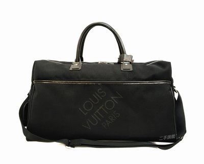 二手旗艦 LOUIS VUITTON LV 黑色 50公分 圓桿 手提+背帶 旅行袋 男女通用 (中友店) 13501