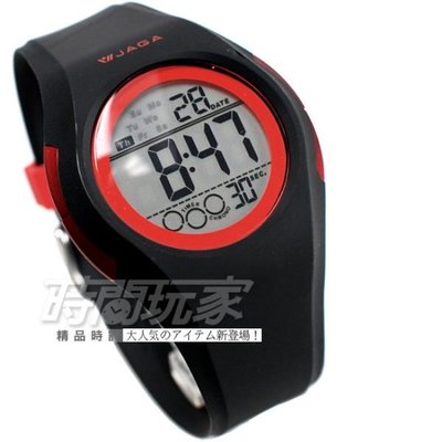 JAGA捷卡 多功能電子錶 休閒錶 男錶 電子錶 手錶 M984-AG(黑紅)【時間玩家】防水手錶