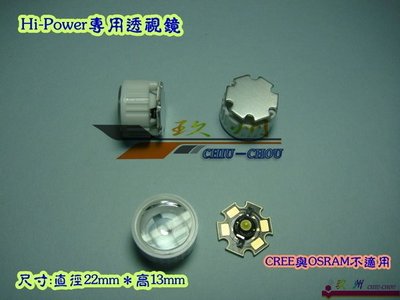 《 玖 州 》ㄧ般 Hi-Power LED用透鏡，有5、10、15、20、25、30、45、60、120度