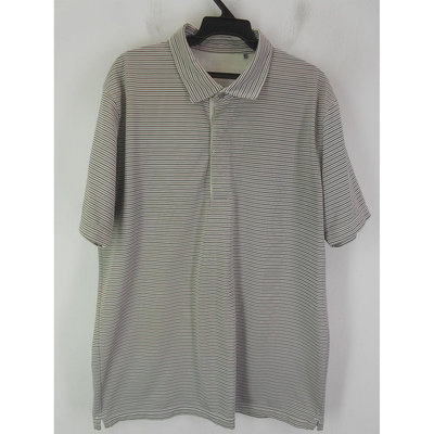 男 ~【UNIQLO】冷灰色條紋POLO衫 XL號(5C85)~99元起標