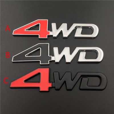 1 x金屬4WD字母徽標汽車自動後行李箱標誌貼紙-概念汽車