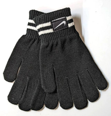 NIKE 耐吉 正品 LOGO 復古 學院風 毛線 針織 保暖 手套