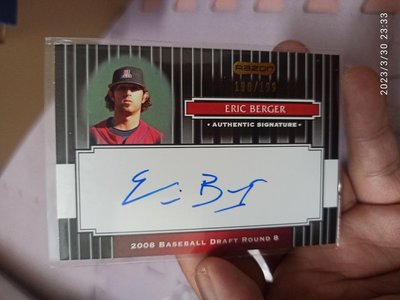 (記得小舖)MLB 2008 Razor Signature Series Black Eric Berger限量199