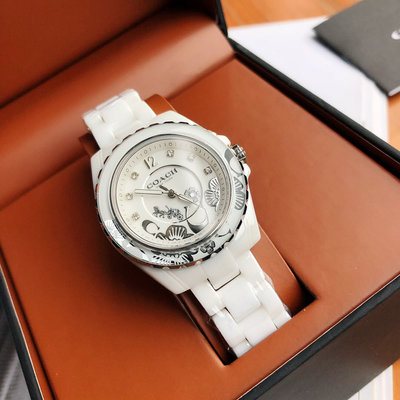 現貨COACH 14503464 14503465陶瓷女手錶 女生腕錶時裝錶 日常防水明星同款熱銷