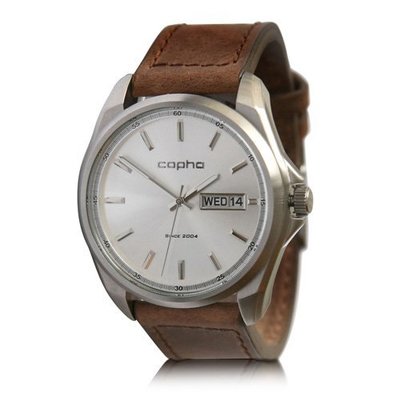 COPHA丹麥品牌 Grand-Duke腕錶- 原鋼色/褐色/46mm (21SSDB24) 公司貨/禮物