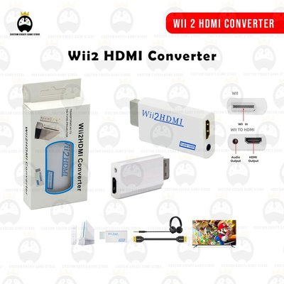 cilleの屋 全高清 1080P Wii 至 HDMI 兼容轉換器適配器 Wii2HDMI 兼容轉換器 3.5mm 音頻, 用於
