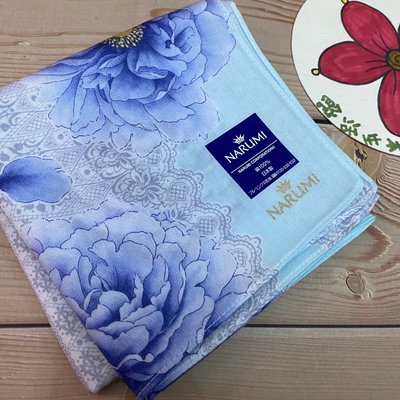 美家園日本生活館 日本製NARUMI花朵棉質大方巾50*50公分