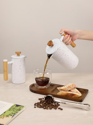 Highwin法式雙層不銹鋼法壓壺過濾保溫家用手沖咖啡壺 牛奶打泡器