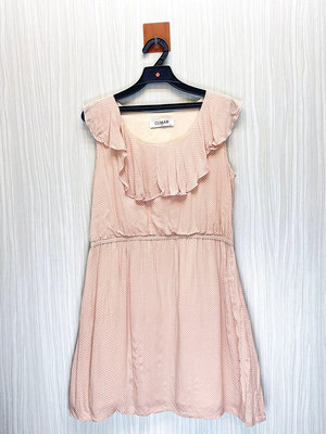 CUMAR 義大利專櫃 唯美粉色點點荷葉造型純棉洋裝