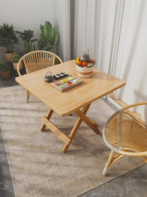 可折疊桌子餐桌家用小方桌出租房小戶型簡易正方形便攜式吃飯桌子(市場變動，買前價協商）