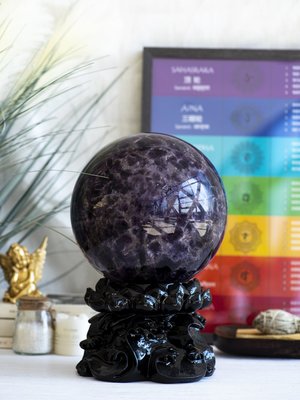 精靈之吻天然紫水晶球夢幻紫色原石擺件玄關辦公室商鋪~特價#促銷 #現貨