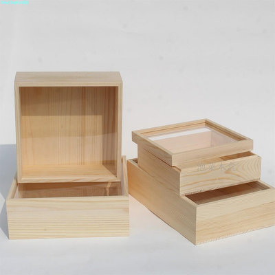 可客製化【木盒】木盒訂製 日式刺身壽司打包盒透明 帶蓋 收納盒 喜糖亞克力木盒 天地蓋