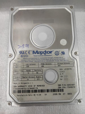 【電腦零件補給站】Maxtor 82561D3 2.5GB 5200 RPM IDE 3.5吋硬碟