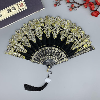 中式祥云紋古風折扇塑料舞蹈中國風折疊扇子廠家直銷